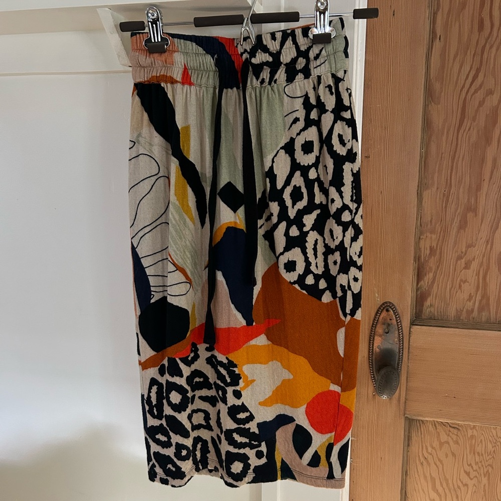 Anthropologie Colorful Patterned Midi Skirt